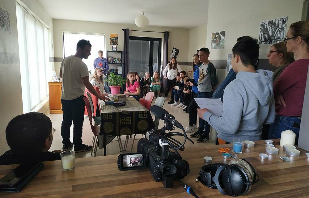 Coulisses du tournage de la résidence artistique au collège Saint Exupéry de Solesmes